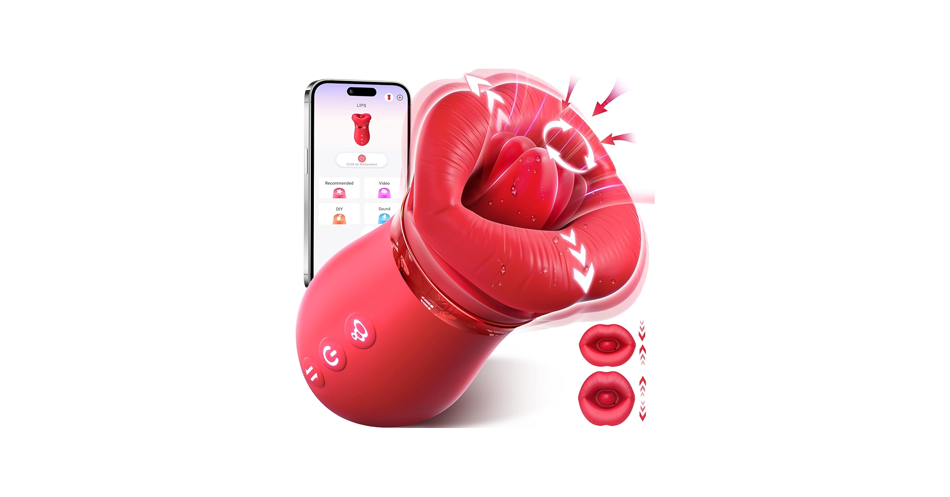 Sovokn 5-in-1 Mouth Sucking Vibrator Rose Toy