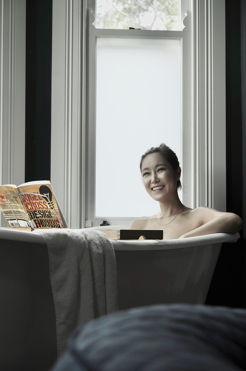 Relaxing bath wellness scene